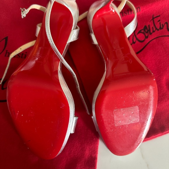 Christian Louboutin Queen 100 nappa laminata silver - Picture 6 of 11